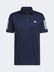 adidas Golf Navy Performance 3 Stripe Polo Shirt - Image 6 of 6