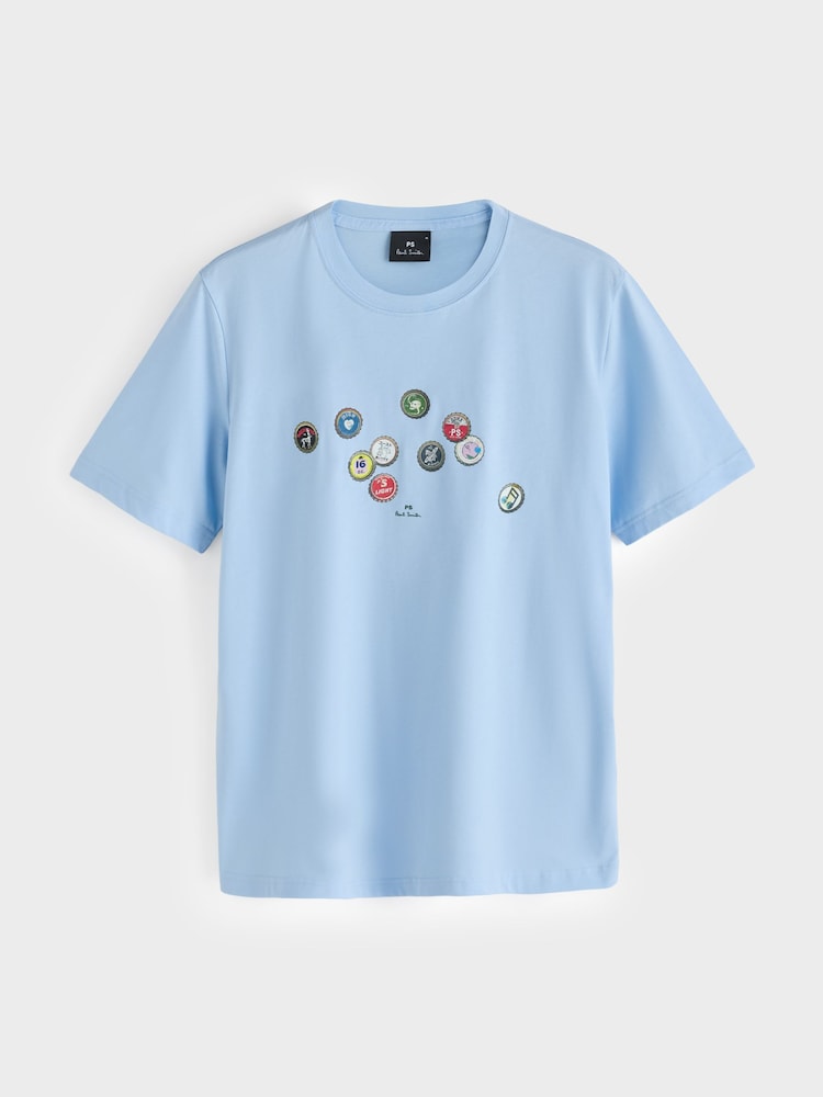 Paul Smith Light Blue Regular Fit Graphic T-Shirt - Image 1 of 1