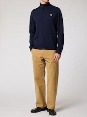 PS Paul Smith Blue Zebra Logo Roll Neck Jumper - Image 3 of 3