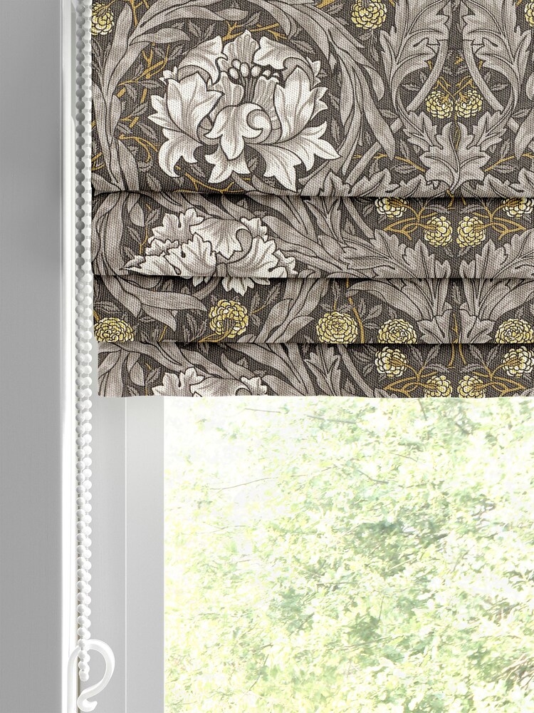 William Morris At Home Grey African Marigold Made to Measure 100% Cotton Roman Blinds - Image 2 of 5