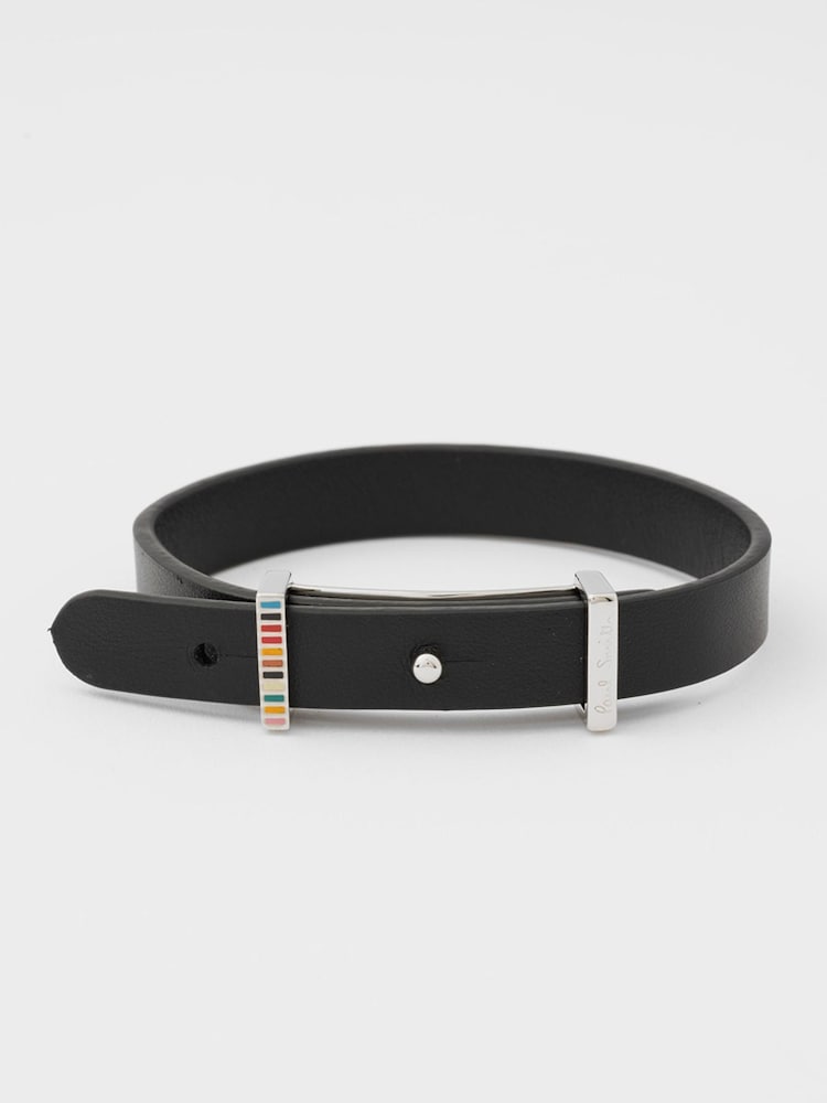 PS Paul Smith Signature Stripe Leather Bracelet - 6суретінің 1 суреті