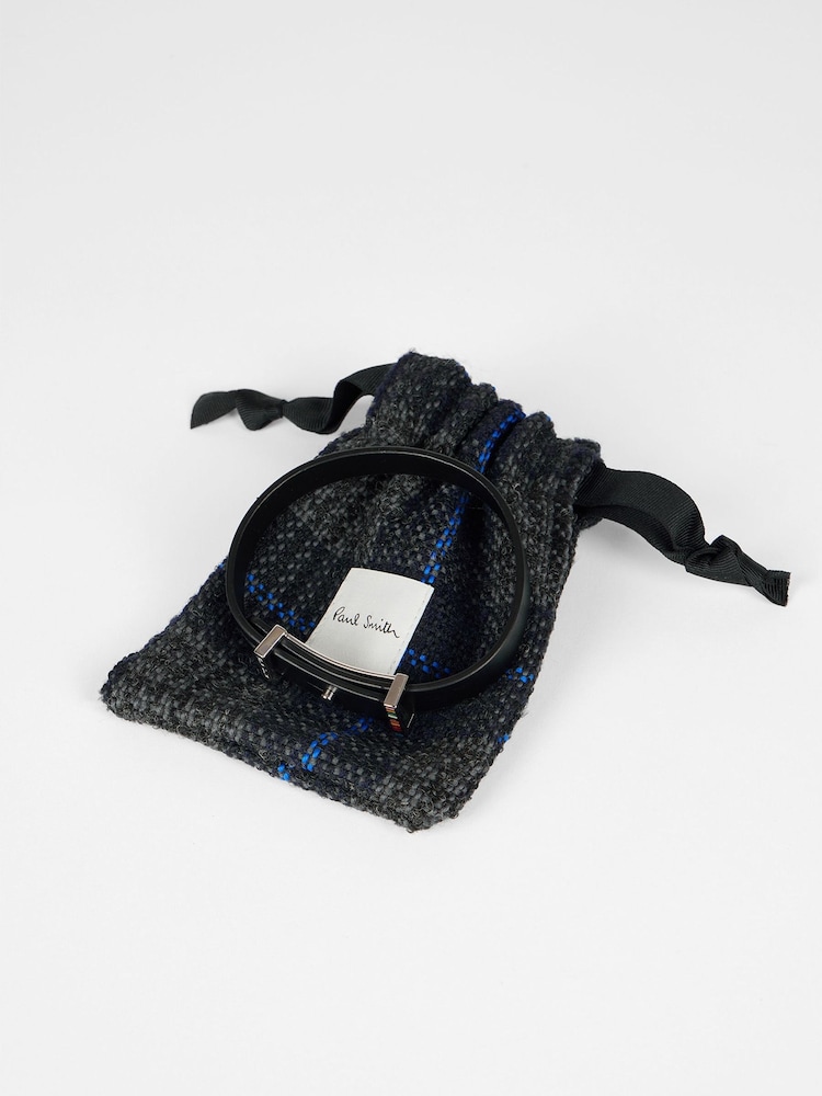 PS Paul Smith Signature Stripe Leather Bracelet - 6суретінің 6 суреті