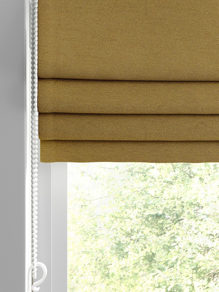 William Morris At Home Yellow Lodden Embroidery Made to Measure 100% Cotton Roman Blinds - Image 2 of 5