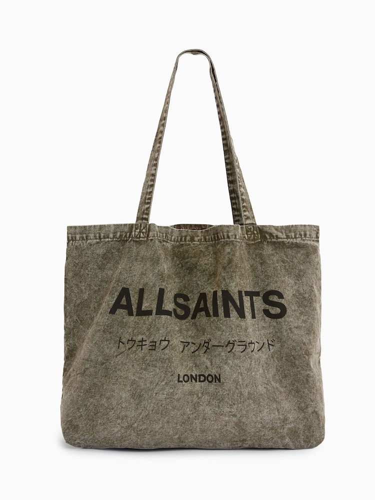 AllSaints Black 100% Cotton Underground ACI Tote Bag - Image 2 of 6 AllSaints Black 100% Cotton Underground ACI Tote Bag - Image 2 of 6