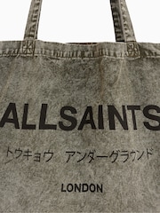 AllSaints Black 100% Cotton Underground ACI Tote Bag - Image 5 of 6