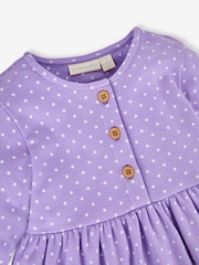 JoJo Maman Bébé Lilac Purple Guinea Pig Appliqué Button Front Dress - Image 5 of 5