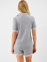 Accessorize Grey Jersey Lace Short Pyjamas Set - Image 2 of 4