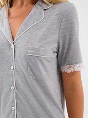 Accessorize Grey Jersey Lace Short Pyjamas Set - Image 3 of 4