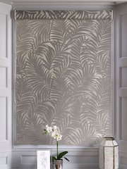 Silver Cut Velvet Palm Leaf Warm Made To Measure Roman Blind - Image 3 of 4