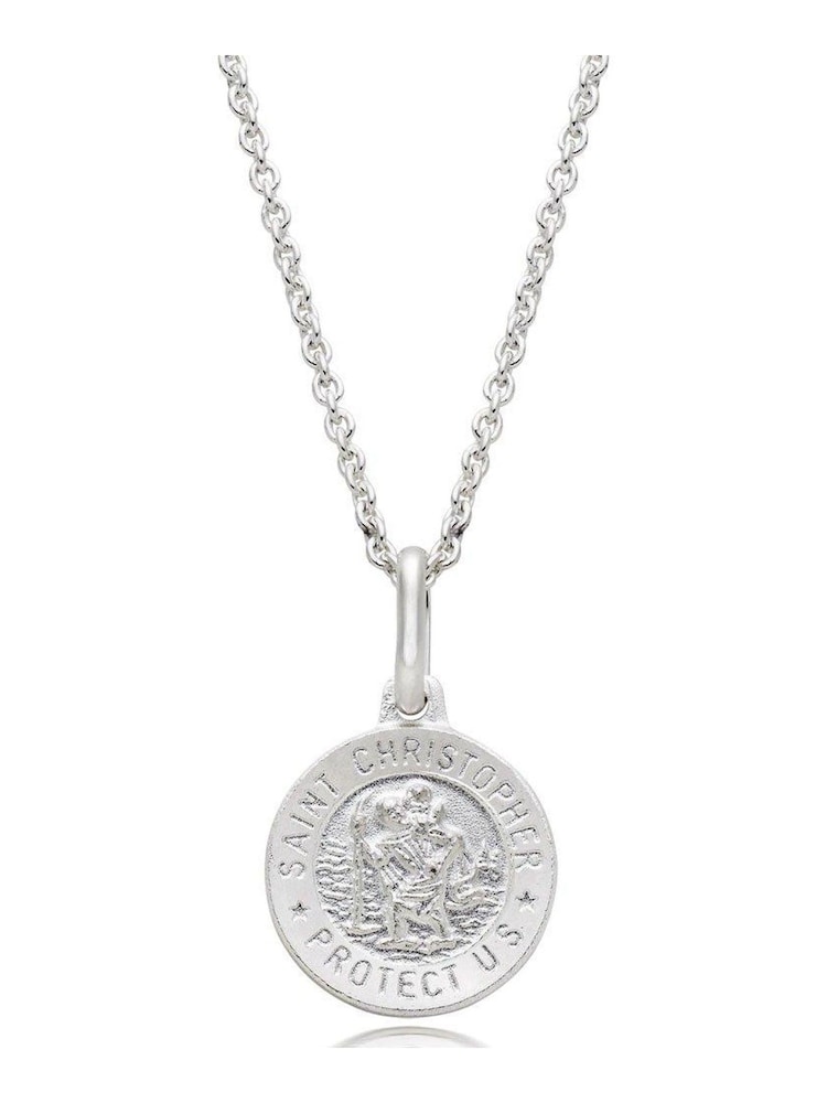 Beaverbrooks Children's Mini B Silver St Christopher Pendant - Image 1 of 4