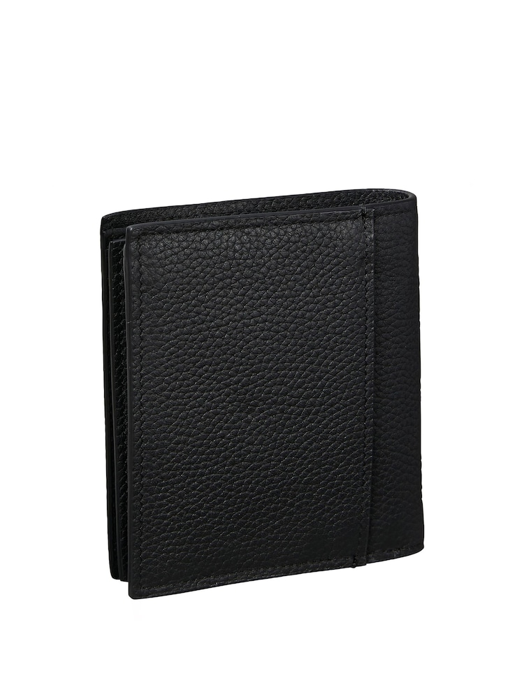 Calvin Klein Black Leather RFID Foil Logo Trifold Wallet - Image 2 of 4 Calvin Klein Black Leather RFID Foil Logo Trifold Wallet - Image 2 of 4