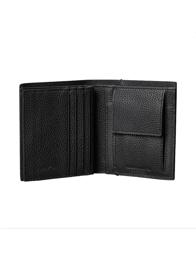 Calvin Klein Black Leather RFID Foil Logo Trifold Wallet - Image 4 of 4 Calvin Klein Black Leather RFID Foil Logo Trifold Wallet - Image 4 of 4