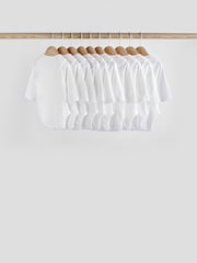 White 10 Pack Essential Baby Long Sleeve Bodysuits - Image 3 of 8