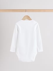 White 10 Pack Essential Baby Long Sleeve Bodysuits - Image 5 of 8