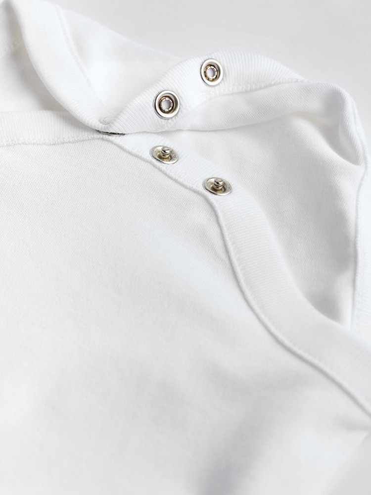 White 10 Pack Essential Baby Long Sleeve Bodysuits - Image 7 of 8