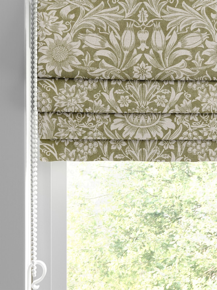 William Morris At Home Green Sunflower Made to Measure 100% Cotton Roman Blinds - Image 2 of 6