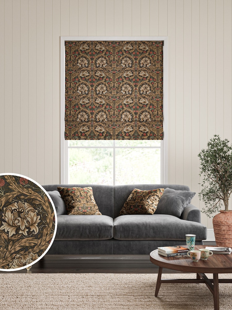 William Morris At Home Natural African Marigold Velvet Made to Measure Roman Blinds - Image 1 of 6