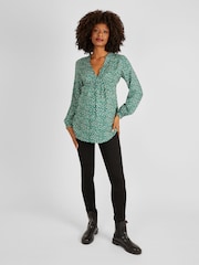 JoJo Maman Bébé Green Animal Print Maternity Blouse - Image 2 of 4