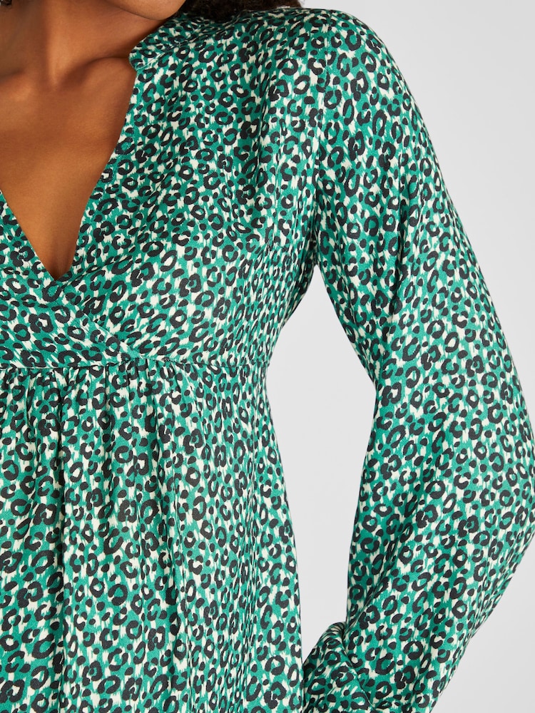 JoJo Maman Bébé Green Animal Print Maternity Blouse - Image 4 of 4
