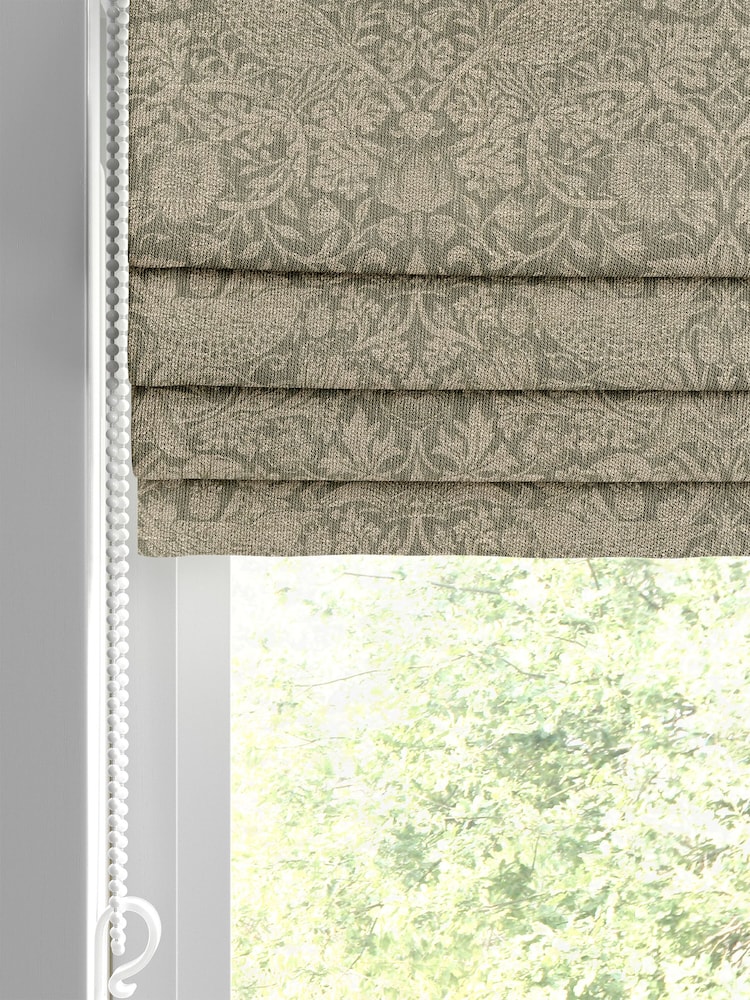 William Morris At Home Green Strawberry Thief Woven Made to Measure Roman Blinds - Image 2 of 6