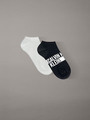 Calvin Klein Black Logo Stripe Socks 2 Pack - Image 1 of 2
