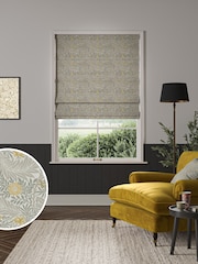 William Morris At Home Grey Larkspur Made to Measure 100% Cotton Roman Blinds - Image 1 of 6