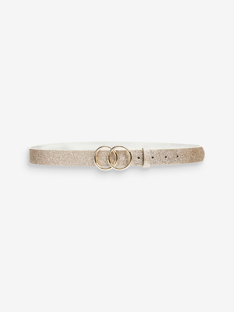 Gold Double Circle Buckle Glitter Belt - Image 1 of 2
