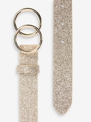 Gold Double Circle Buckle Glitter Belt - Image 2 of 2