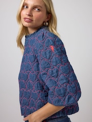 SCAMP & DUDE Blue Denim Quilted Heart Jacket - Image 4 of 4