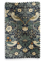 William Morris At Home Blue Strawberry Thief Velvet Made to Measure Roman Blinds - Image 6 of 6