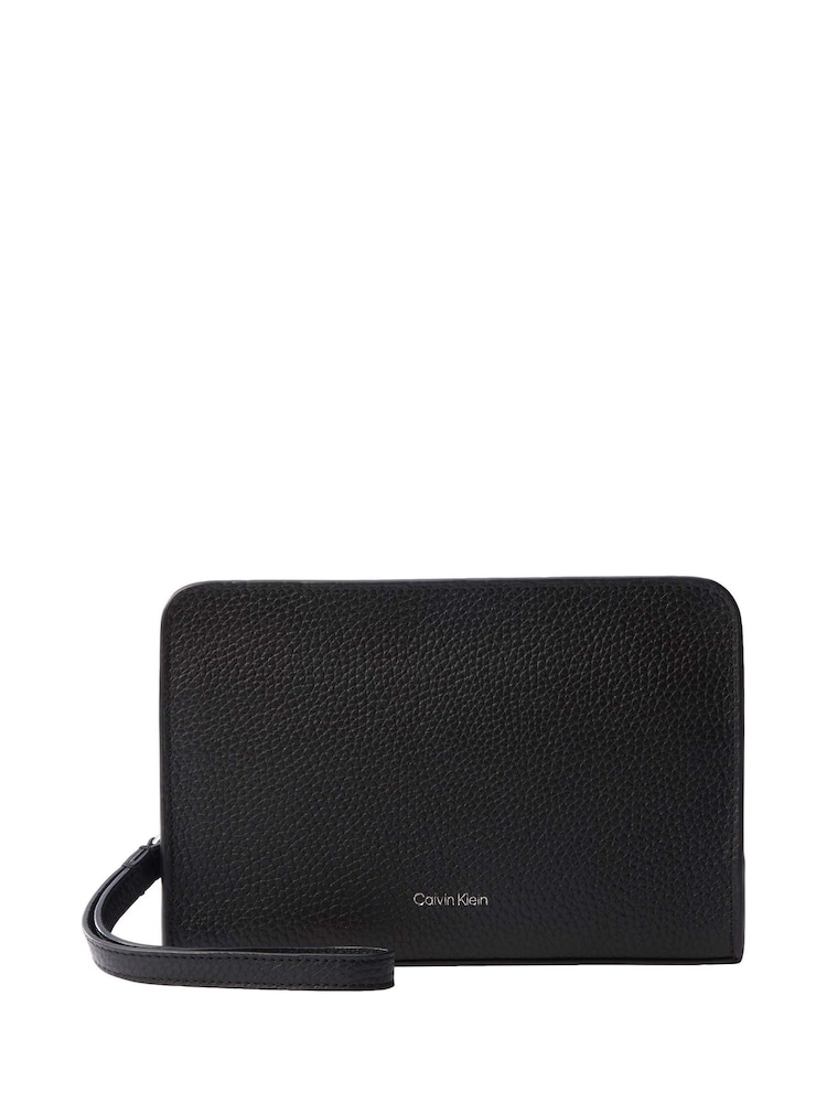 Calvin Klein Black Embossed Foil Logo Pouch - Image 1 of 6