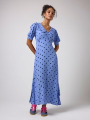 SCAMP & DUDE Polka Bolt Collared Midi Tea Dress - Image 1 of 5