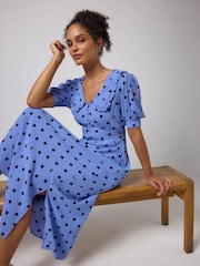 SCAMP & DUDE Polka Bolt Collared Midi Tea Dress - Image 4 of 5