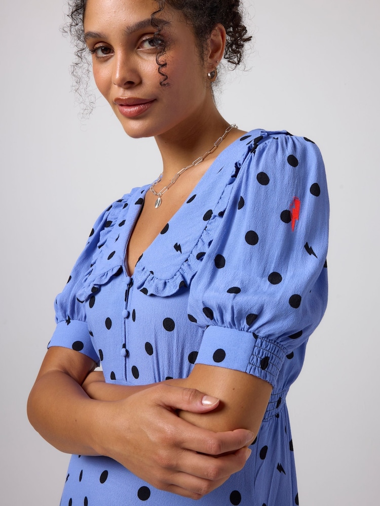 SCAMP & DUDE Polka Bolt Collared Midi Tea Dress - Image 5 of 5 SCAMP & DUDE Polka Bolt Collared Midi Tea Dress - Image 5 of 5