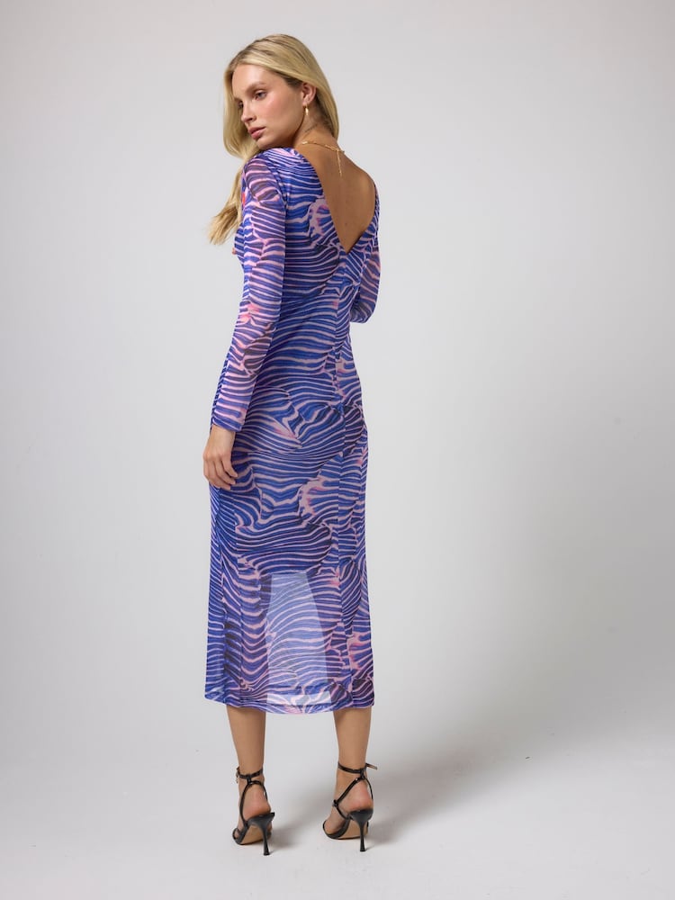 SCAMP & DUDE Blue Tigermoth Mesh Midi Dress - Image 2 of 5 SCAMP & DUDE Blue Tigermoth Mesh Midi Dress - Image 2 of 5