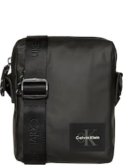 Calvin Klein Black Monologo Patch Reporter Bag - Image 2 of 3