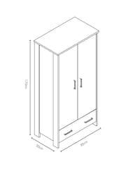 Obaby Grey Wash Nika Double Wardrobe - Image 5 of 5