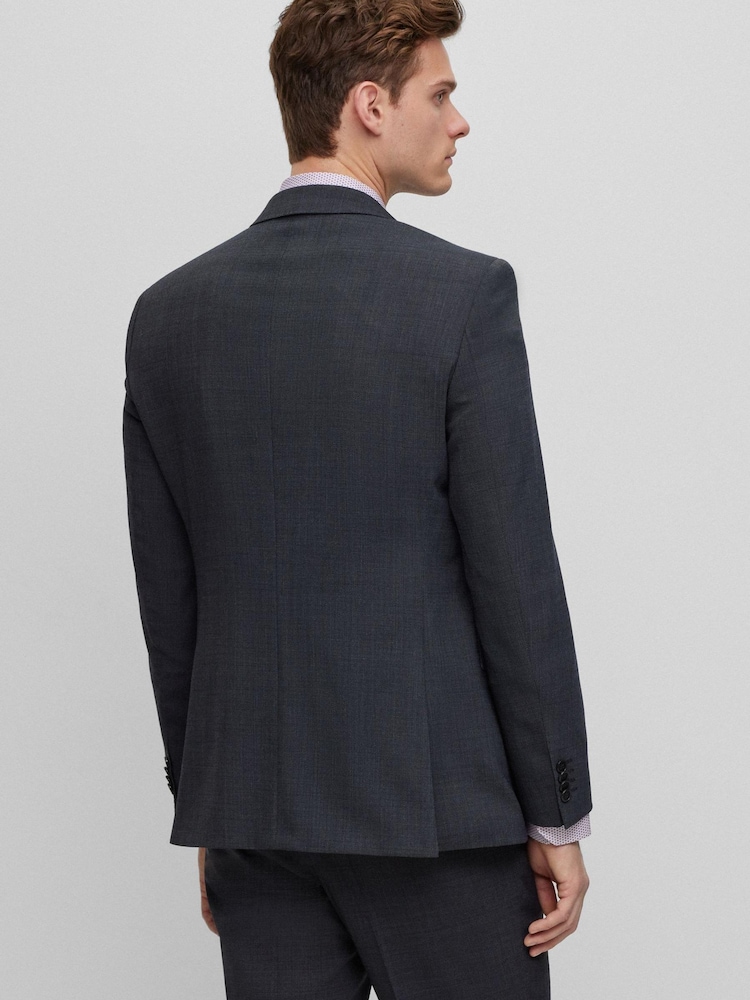 BOSS Grey Jasper Micro Patterned Regular Fit Jacket - Image 2 of 6