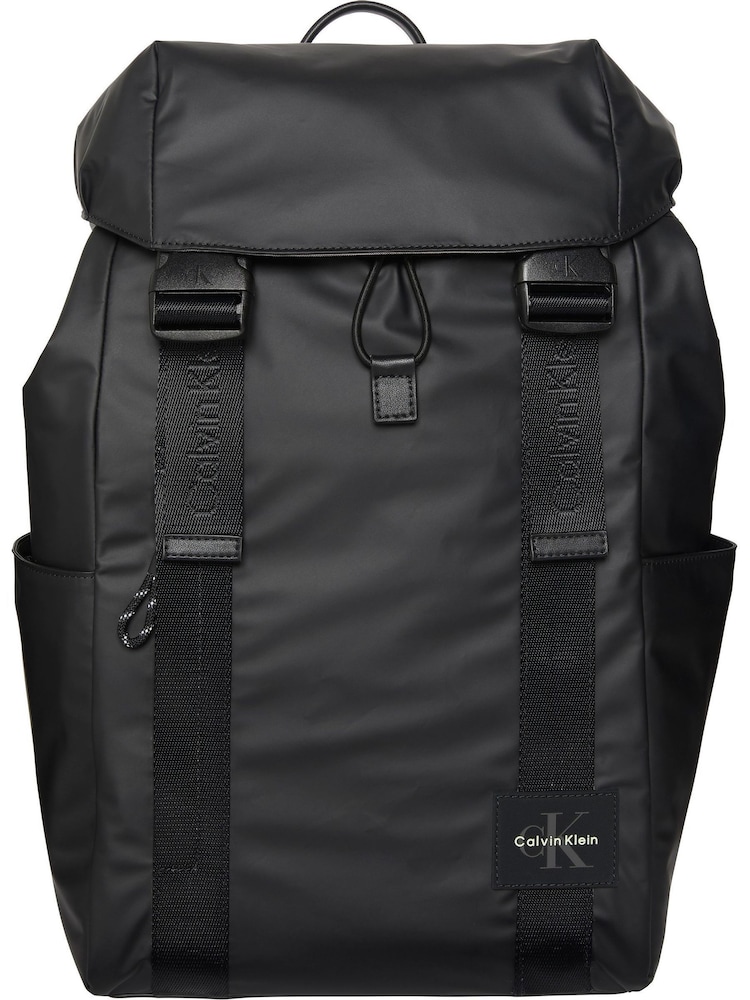 Calvin Klein Black Water Repellent Flap Backpack - Image 2 of 4