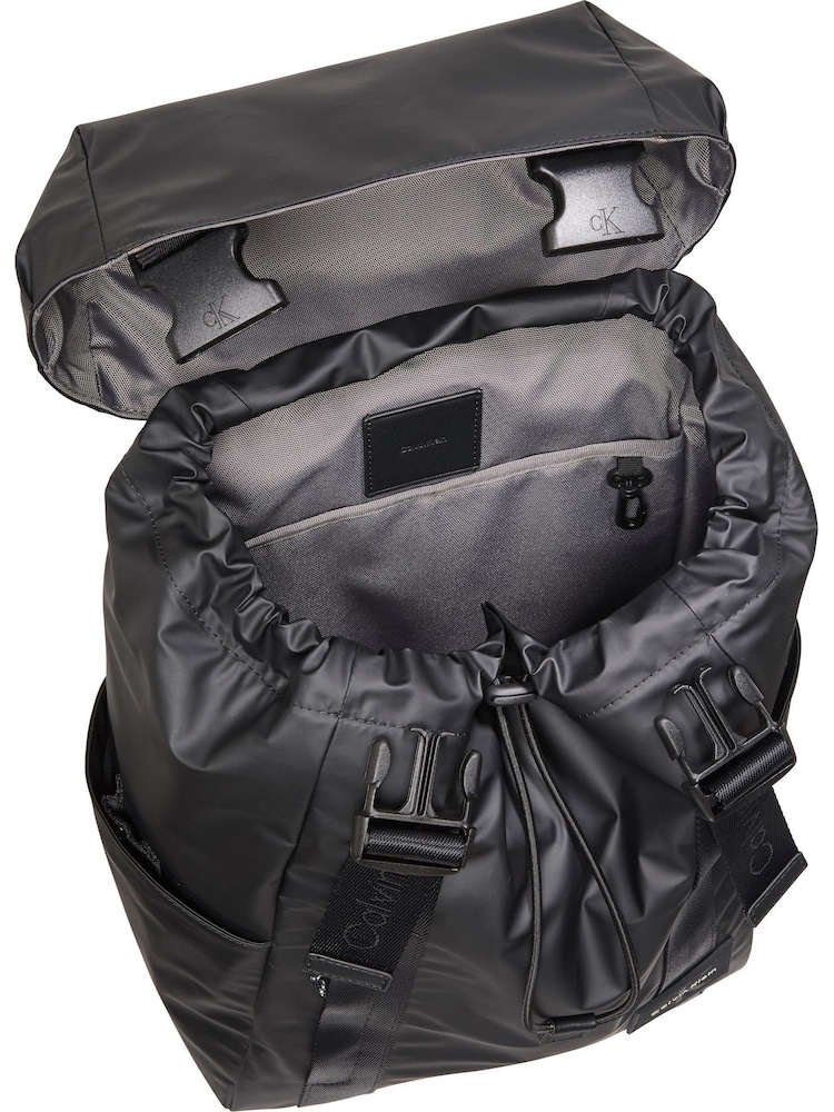 Calvin Klein Black Water Repellent Flap Backpack - Image 4 of 4