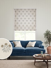 William Morris At Home Natural Lily Flower Embroidery Made to Measure Roman Blinds - Image 1 of 6