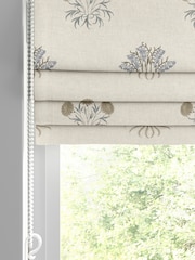 William Morris At Home Natural Lily Flower Embroidery Made to Measure Roman Blinds - Image 2 of 6