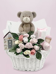 Babyblooms Pink Frankie Bear's New Baby Gift Basket - Image 1 of 10