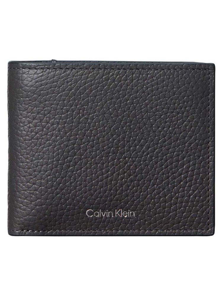 Calvin Klein Grey Leather RFID Foil Logo Billfold Wallet - Image 2 of 3 Calvin Klein Grey Leather RFID Foil Logo Billfold Wallet - Image 2 of 3