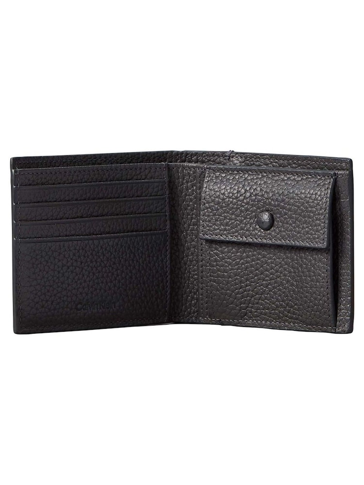 Calvin Klein Grey Leather RFID Foil Logo Billfold Wallet - Image 3 of 3 Calvin Klein Grey Leather RFID Foil Logo Billfold Wallet - Image 3 of 3