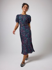 SCAMP & DUDE Grey Love Leopard Clean Midi Dress - Image 2 of 4