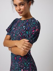 SCAMP & DUDE Grey Love Leopard Clean Midi Dress - Image 4 of 4