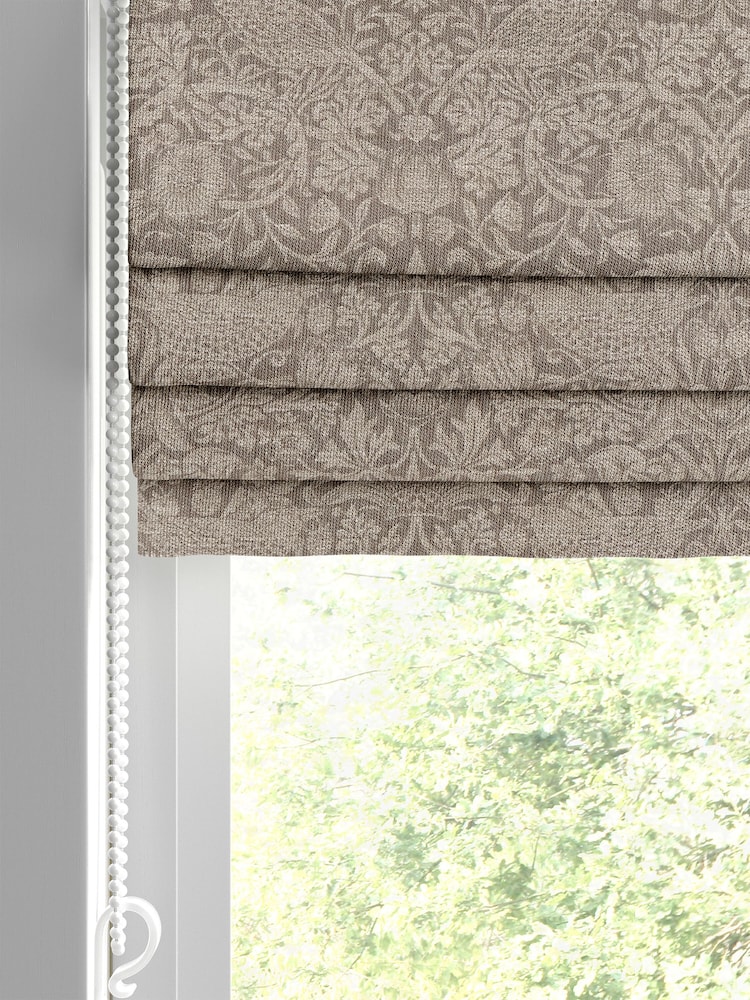 William Morris At Home Natural Strawberry Thief Woven Made to Measure Roman Blinds - Image 2 of 6