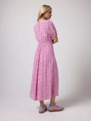 SCAMP & DUDE Pink Cheetah Spot Curved Waist Midi Dress - Image 3 of 4