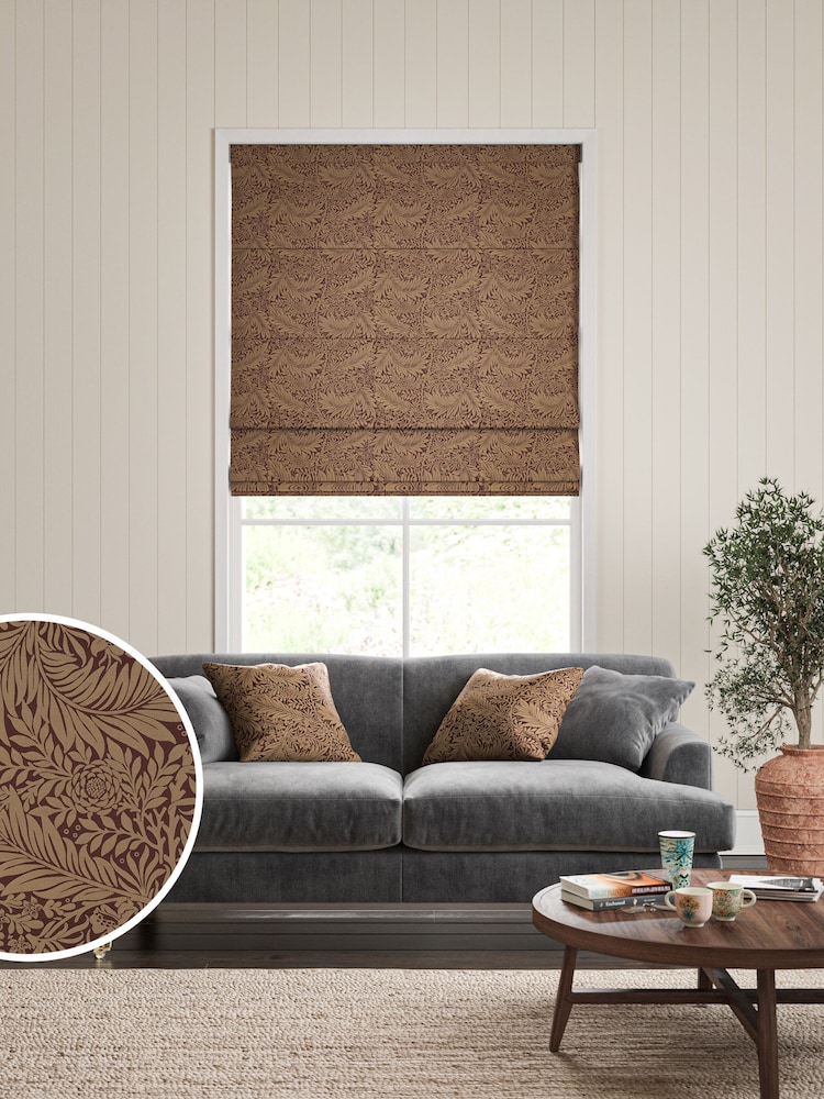 William Morris At Home Pink Larkspur Woven Made to Measure Roman Blinds - Image 1 of 6